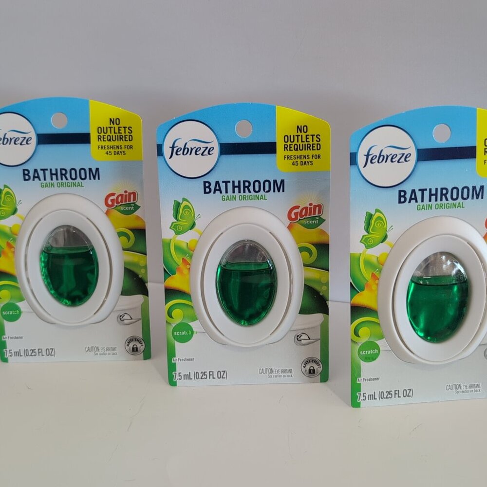 Febreze Bathroom Air Freshener, Odor-Fighting, Gain Original Scent, 3 Count